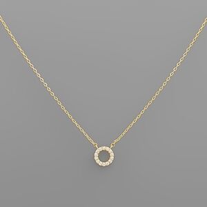Elegant Gold Necklace with Circle Pendant
